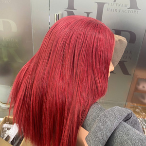 LINU Virgin Vietnamese Human Hair Lace Front <b>Long</b> Wine <b>Wig</b> Double Drawn 250% Density for Lace Base Multi-Color Options - Product Image 5
