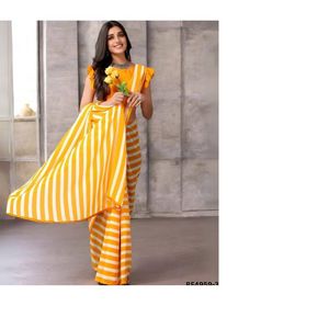 Bold Printed Soft Georgette <b>Saree</b> with Vibrant Contrast and Matching blouseIdeal for Festive Wear Casual Parties and Daily Style - Product Image 1