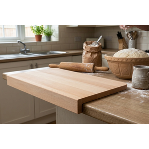 Tabla de Madera de Haya para Repostería 47x37 cm, Lijada, Sin Acabado, con Borde, para Amasar Pizza y Pasta, Venta al por Mayor, con Logotipo - Product Image 2