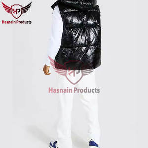 Chaleco acolchado sin mangas negro ligero para hombre 2023, ropa de abrigo informal suave para clima frío, chaqueta de invierno de tela de punto cálida - Product Image 6