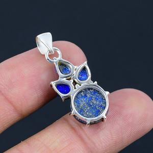 Bijoux Pour Femmes Argent Style Boho Pendentif Bijoux Argent Sterling 925 Lapis Gemstone Tendance Pendentif Fait Main Cadeau Pour Amour - Product Image 2