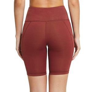 Bas de qualité supérieure pour femmes en polyester/spandex, écologiques, respirants, avec taille élastique, coupe régulière, ourlet bas, longueur cuisse, côté - Product Image 2