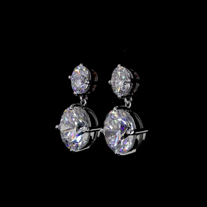 ต่างหูเพชรสำหรับปลูกในห้องปฏิบัติการทองคำ14K สุดหรูรูปทรงหัวใจและลูกแพร์ - Product Image 2