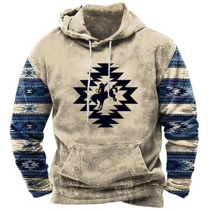 Jersey Retro con Capucha para Hombre, Sudadera Informal de Estilo Étnico, Ropa de Manga Larga para Hombre, Chaqueta de Otoño de Gran Tamaño - Product Image 3