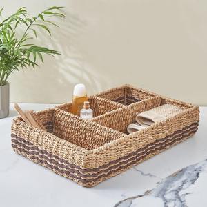 Bandeja para cubiertos de pasto marino, bandejas de sección de pasto marino natural, organizador de utensilios tejido a mano - Product Image 2