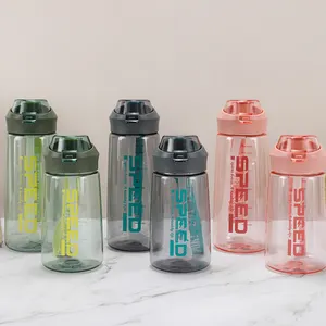 Saman Flip kapak ile 550ml 700ml sevimli su şişesi taşınabilir papa ile özelleştirilmiş baskı spor su şişesi