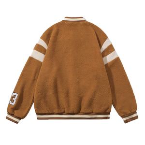 Manufacturer's Wholesale Men's Personalized High Street Vintage Style Varsity Jacket Hot Selling <b>Sherpa</b> Dyed Winter Season - Product Image 2