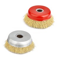 Brosses métalliques pour meuleuses d'angle, pour décapage de rouille et peinture, abrasives, à fils courbés, en forme de coupelle, pour décapage de rouille et polissage marin