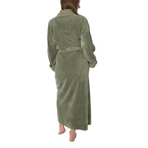 เสื้อคลุมสีเขียวผ้าฝ้าย100% สำหรับโรงแรม,เสื้อคลุมอาบน้ำคอปกผ้าคลุมไหล่เสื้อคลุมอาบน้ำหนาเทอร์รี่สปา - Product Image 4