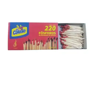 Premium kalite mutfak maçları ile özel maçlar karton kibrit kutusu ile renkli kafaları matchbox ile 200 ila 250 sopa