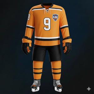 อุปกรณ์ฮอกกี้น้ำแข็งมืออาชีพ ชุดยูนิฟอร์ม-โรงงานผลิตแบบ OEM ผ้าโพลีเอสเตอร์ 100% ระบายอากาศ แห้งเร็ว |   โลโก้ชื่อทีมแบบกำหนดเอง - Product Image 4