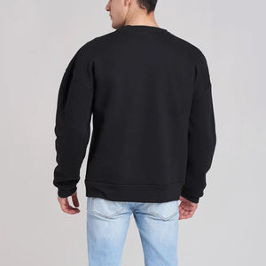 เสื้อสเวตเชิ้ตคุณภาพสูงสำหรับผู้ชาย ผ้าระบายอากาศได้ดี สีดำล้วน ทรงโอเวอร์ไซส์ แห้งเร็ว - Product Image 3