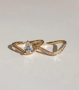 Factory Gia Igi Certified Vvs Cvd Lab Grown Created Diamond 10k 14k 18k Solid Gold Engagement <b>Wedding</b> <b>Rings</b> Bridal <b>Couple</b> Set - Product Image 2