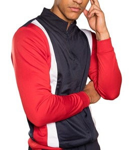 Chándal deportivo de moda 2025 de alta calidad 100% algodón/poliéster para hombre, chándal con cremallera completa y capucha con bloque de bolsillo de Color - Product Image 4