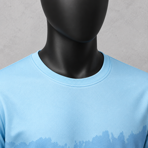 T-shirt unisexe léger à sublimation dégradé bleu, séchage rapide, respirant, maillot de sport, activités estivales en plein air, 100% polyester - Product Image 5