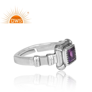 Nuevo diseño oxidado plata esterlina amatista Natural piedra preciosa declaración anillo diseñador joyería para mujer regalo para ella - Product Image 4
