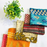 Ensemble de serviettes en tissu Kantha brodé à la main, multicolores, en coton, pour la table, la cuisine, la décoration, réutilisables, pour les fêtes, pour la maison