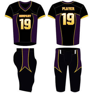 Ensemble d'uniformes de football américain personnalisés à impression par sublimation, couleur unie, respirante et à prix raisonnable - Product Image 1