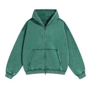 Sweat à capuche homme vintage poids lourd en détresse Streetwear surdimensionné bouffée impression lavage à l'acide ensemble personnalisé motif solide à capuche ODM - Product Image 2