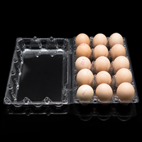 Bandeja para Huevos de 15 Unidades, Transparente, de Plástico PET, Apilable, Tipo Concha, para Granjas Avícolas, Comercios Minoristas y Centros de Empacado de Huevos