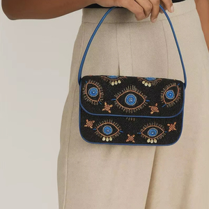 Multicolor Beaded <b>Bag</b> with Handle, Handheld <b>Bag</b>, Casual Hand <b>Bag</b>, Indian Handicraft, Handmade, <b>Baguette</b> <b>bag</b>, - Product Image 1