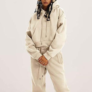 Nouveau Style femmes surdimensionné Crop Hoodie confortable respirant pull à manches longues pull à capuche pour l'hiver tenue décontracté - Product Image 5