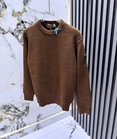 Pull tricoté à col rond pour homme, manches longues, contraste blanc/noir, motif écossais, anti-plis, décontracté, vente en gros
