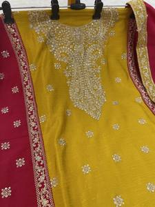 Attrayant Chinon Soie Avec Zari Et Paillettes Broderie Salwar Costume Femme Mode Fabricant Et Fournisseur De Surat - Product Image 2