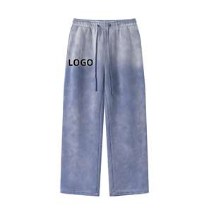 Pantalon décontracté surdimensionné en molleton de coton français, lourd, écologique, respirant, antistatique, mi-évasé, délavé au soleil, ample et droit - Product Image 3