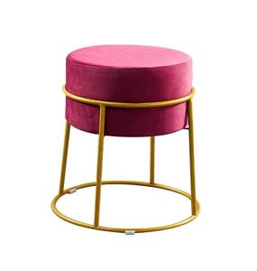 Tabouret pouf en velours vert design de luxe base dorée de qualité supérieure avec un style unique utilisé dans le salon de la maison au meilleur prix - Product Image 4