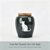 Urne funéraire en céramique pour animaux de compagnie, urne commémorative pour chat et chien avec couvercle, design empreinte de patte, pour la perte d'un animal, cadeau pour les funérailles