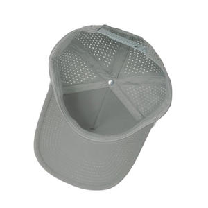 Laser Cut <b>Waterproof</b> 5 Panel <b>Golf</b> Structured Trucker <b>Hat</b> Custom Rubber Patch Logo Breathable Perforated with Rope for Sports - Product Image 5