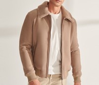 Blouson aviateur en peau de mouton et fourrure de mouton pour homme, élégant, d'hiver, fin, à capuche, coupe-vent, doublure chaude de qualité supérieure, durable, confort optimal, vêtement d'extérieur