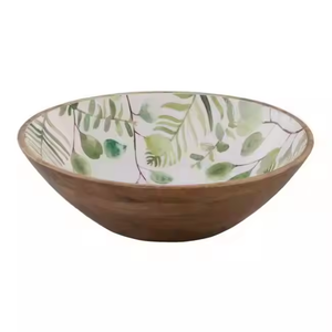Tazón de madera para ensalada de frutas de madera de fabricante y mayorista, calcomanía interior impresa, esmalte, Calidad única, ensaladeras de madera de mango personalizadas - Product Image 4