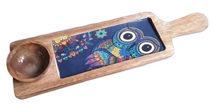 ถาดไม้มะม่วงเคลือบด้วยเรซิ่นพร้อมชามไม้ขนาดเล็กถาดเสิร์ฟทรงสี่เหลี่ยมผืนผ้าพิมพ์ลายดิจิทัลสำหรับสลัดผลไม้ทะเลทรายซอสอาหาร - Product Image 6