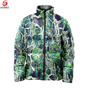 Custom Men's Puffy <b>down</b> Jacket Winter Outdoor Canvas Fabric Fashion Street Style with Stand Collar and Color Block Print - Product Image 5