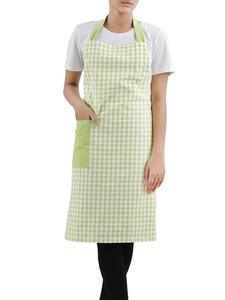 Tablier bavoir teint en fil 100% coton bavoir de taille gris pour cuisine Salon de coiffure jardin BBQ PE LDPE PU PVC Denim tissu pour le nettoyage - Product Image 2