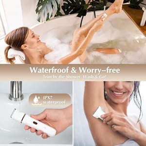 Depiladora Eléctrica Recargable 5 en 1 para Mujer, Afeitadora Impermeable para Cuerpo y Rostro, Recortadora de Vello - Product Image 5
