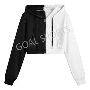 Top corto con capucha personalizable para mujer Temporada de invierno Diseño de logotipo Última moda de Pakistán Etiqueta del comprador ofrecida - Product Image 1
