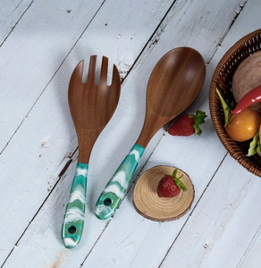 Helado de acero inoxidable con mango de madera y resina Hecho a mano Helado de madera Postre Artesanía Precio más bajo - Product Image 6