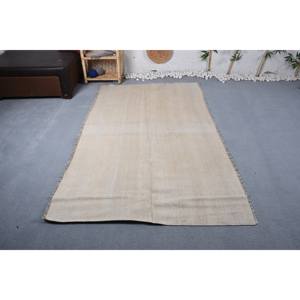 Modern Vintage Turkish <b>Rug</b> Large Area 7.3 X 4.4ft Beige Wool <b>Seagrass</b> Material Latex Abstract New Model-Rectangle Hallway - Product Image 1