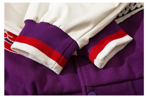 Blouson universitaire unisexe personnalisé à double boutonnage avec manches en toile, écologique, séchage rapide, coupe longue, style Letterman, pour l'automne, baseball - Product Image 6