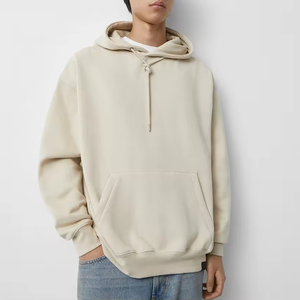 Sudadera con Capucha Oversize de Forro Polar Bordado de Color Liso para Hombre, Estilo Europeo Americano, Colección Otoño/Invierno 2026, Ecológica - Product Image 1