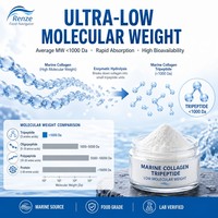 Collagène Marin Tripeptide en Poudre, Peptide de Collagène de Poisson pour Boissons, Gummies, Capsules et Comprimés de Beauté