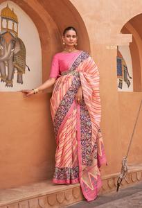Pure soie de soie avec belle blouse de créateur et Saree Amazing Collection Patola Print - Product Image 2