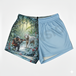 Pantalones cortos de rugby transpirables de dos tonos diseñados a medida Pantalones cortos de fútbol australiano rosa con sublimación transpirable con bolsillos - Product Image 2