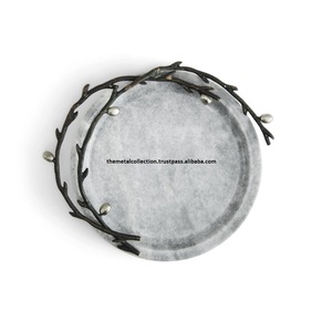 Bol de service créatif en marbre pour la maison, l'hôtel et le restaurant Bol à fruits décoratif de couleur blanche et ronde Bol de service à salade en marbre - Product Image 5