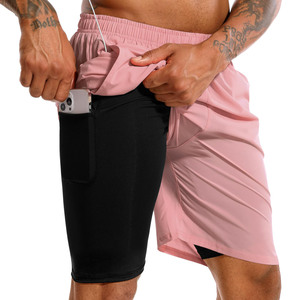Pantalones cortos deportivos de secado rápido para hombre, ropa deportiva para correr, entrenamiento transpirable, logotipo personalizable, ropa de gimnasio con bolsillo, entrenamiento físico - Product Image 2