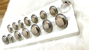 แหวนพลอยไพไรต์ธรรมชาติสำหรับเครื่องประดับแหวนคริสตัลแท้ขายส่ง - Product Image 5