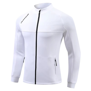 Veste de course sportive pour hommes-Manteau de gymnastique à fermeture éclair complète avec séchage rapide et veste en tissu Tech Fitness respirante pour le printemps - Product Image 3